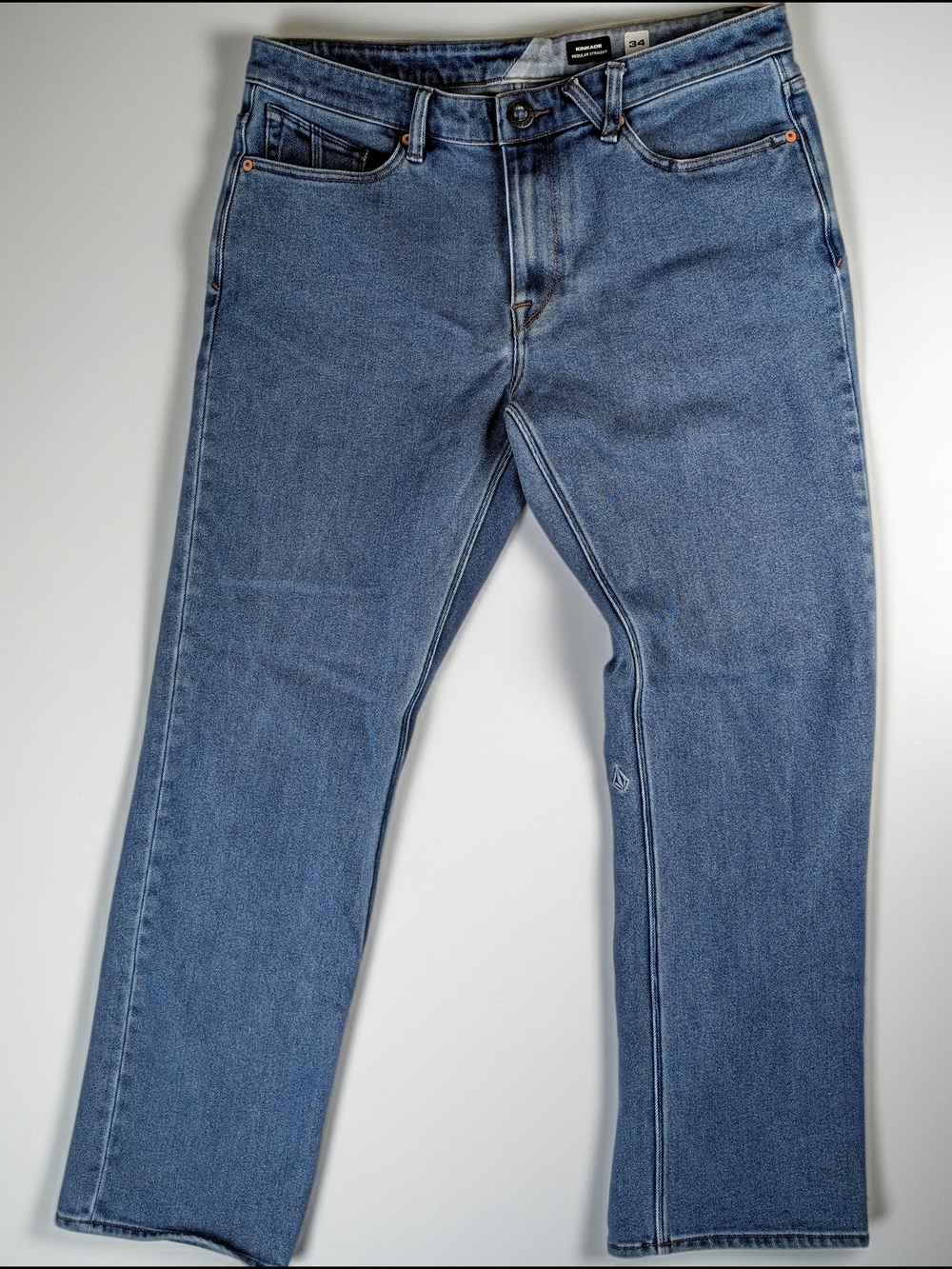 Volcom Kinkade Jeans Men's 34X31 Medium Wash Blue Regular Straight